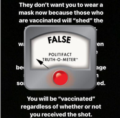 False IG post on shedding to unvaccinated people