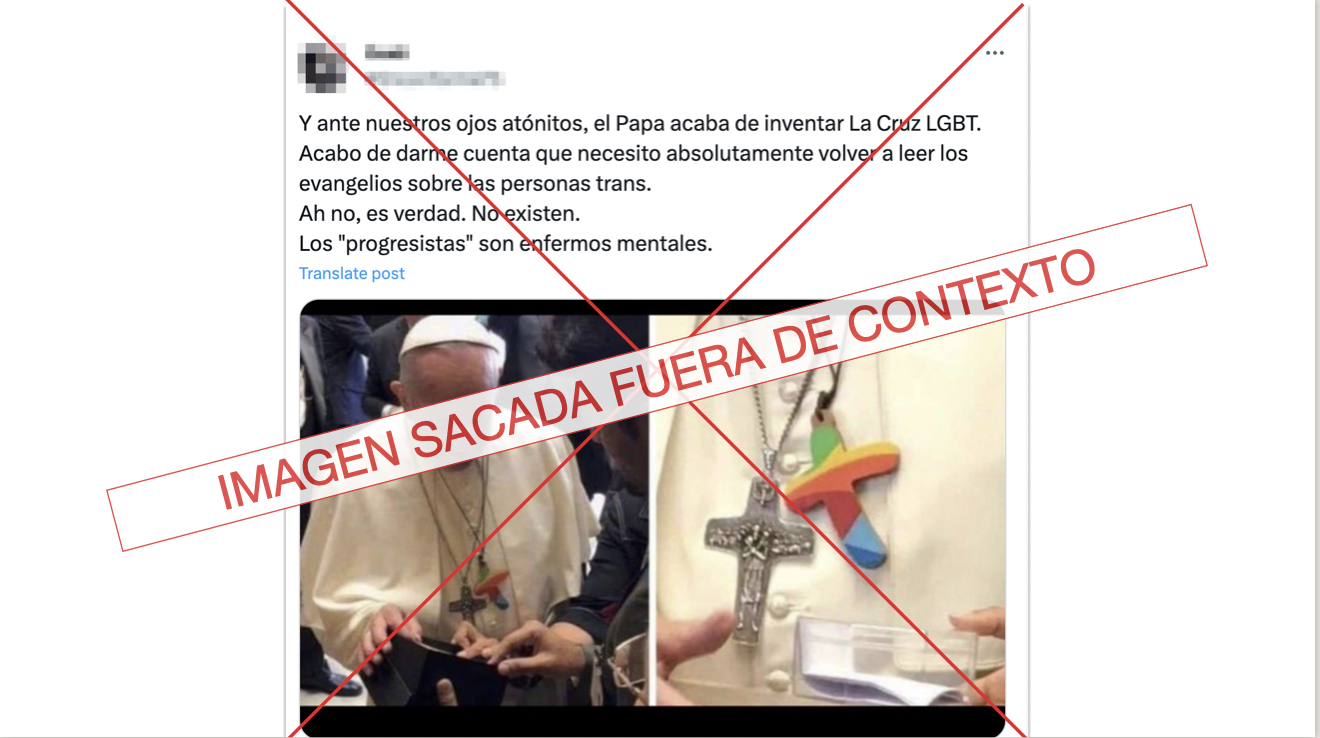 Screenshot de publicación en X