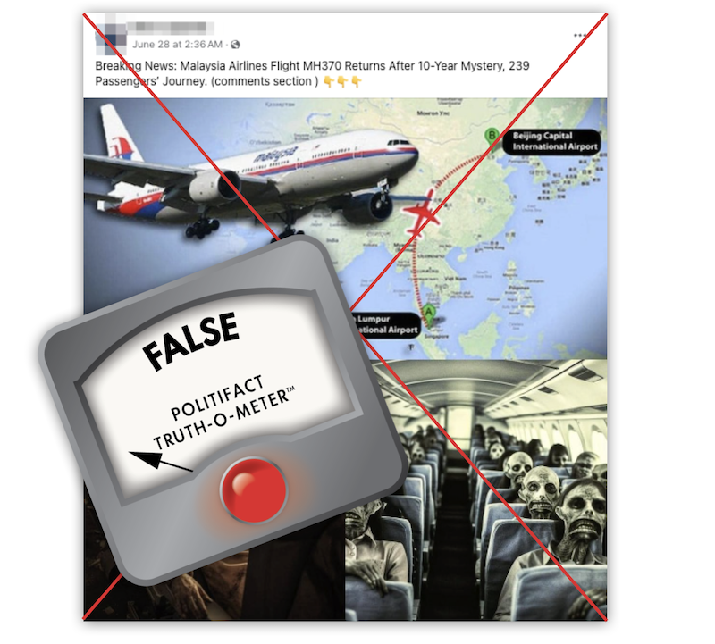 Malaysia Flight 370 returned False embed
