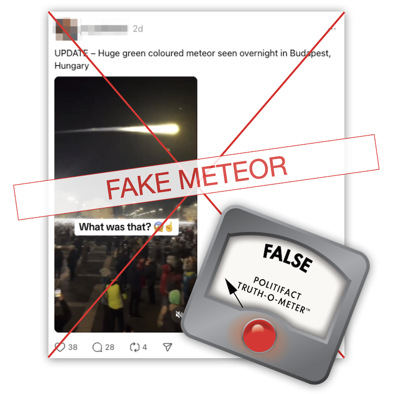 Fake meteor Budapest embed