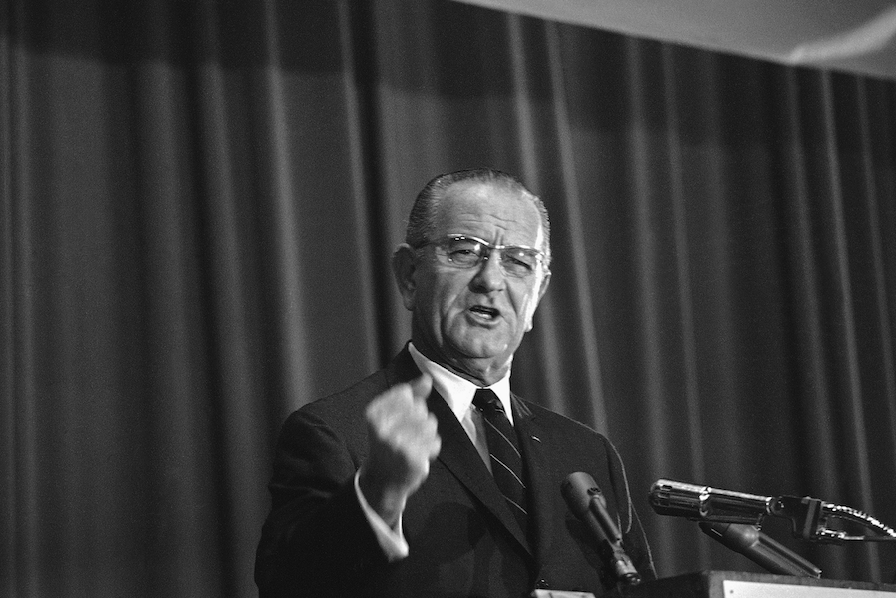 Lyndon Johnson speaking in Washington, 9-28-1968