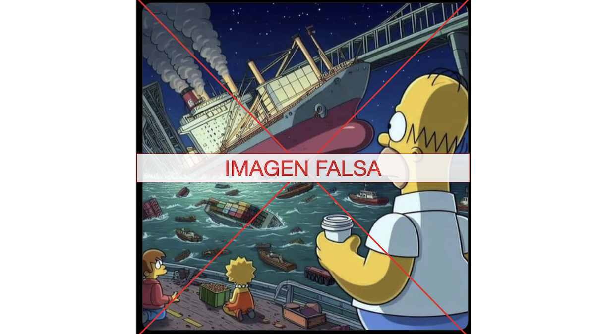 Captura de pantalla imagen falsa Simpson 042024