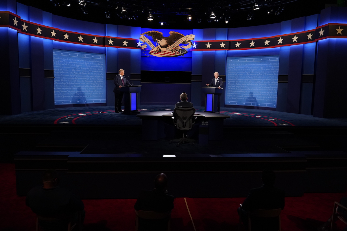 Biden and Trump debate stage