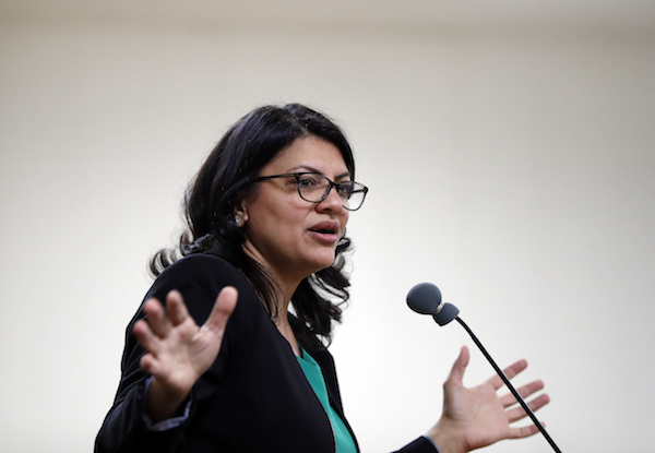Rashida Tlaib speaks at event