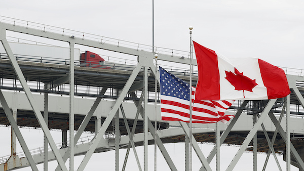 Truck cross Canadian border