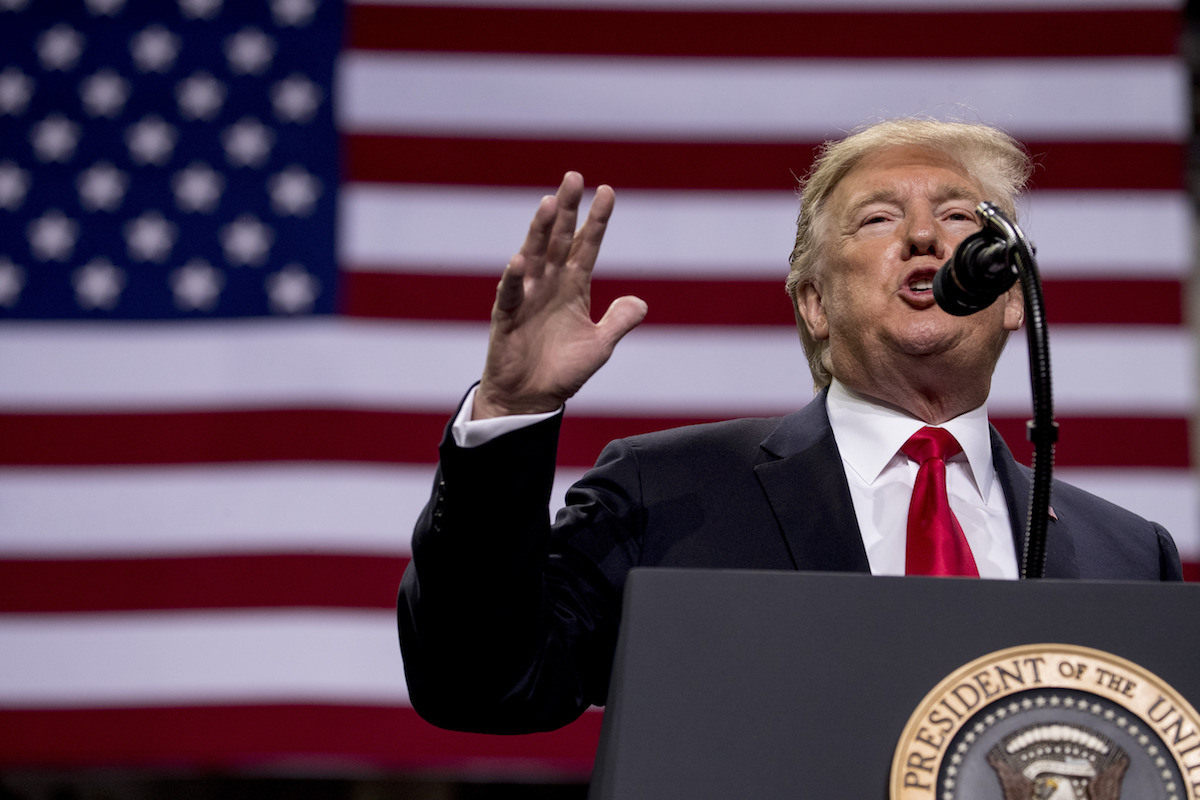 Trump with flag