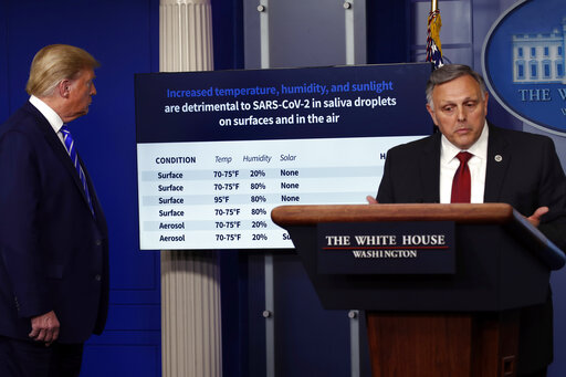 Trump and Bill Bryan and study chart April 2020