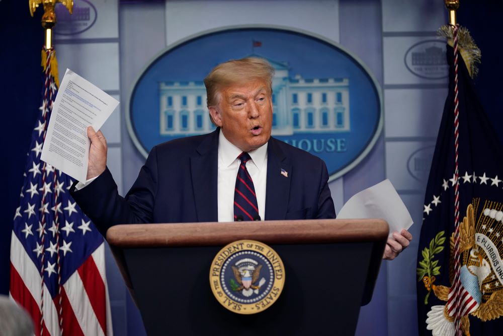 Trump at WH podium July 2020