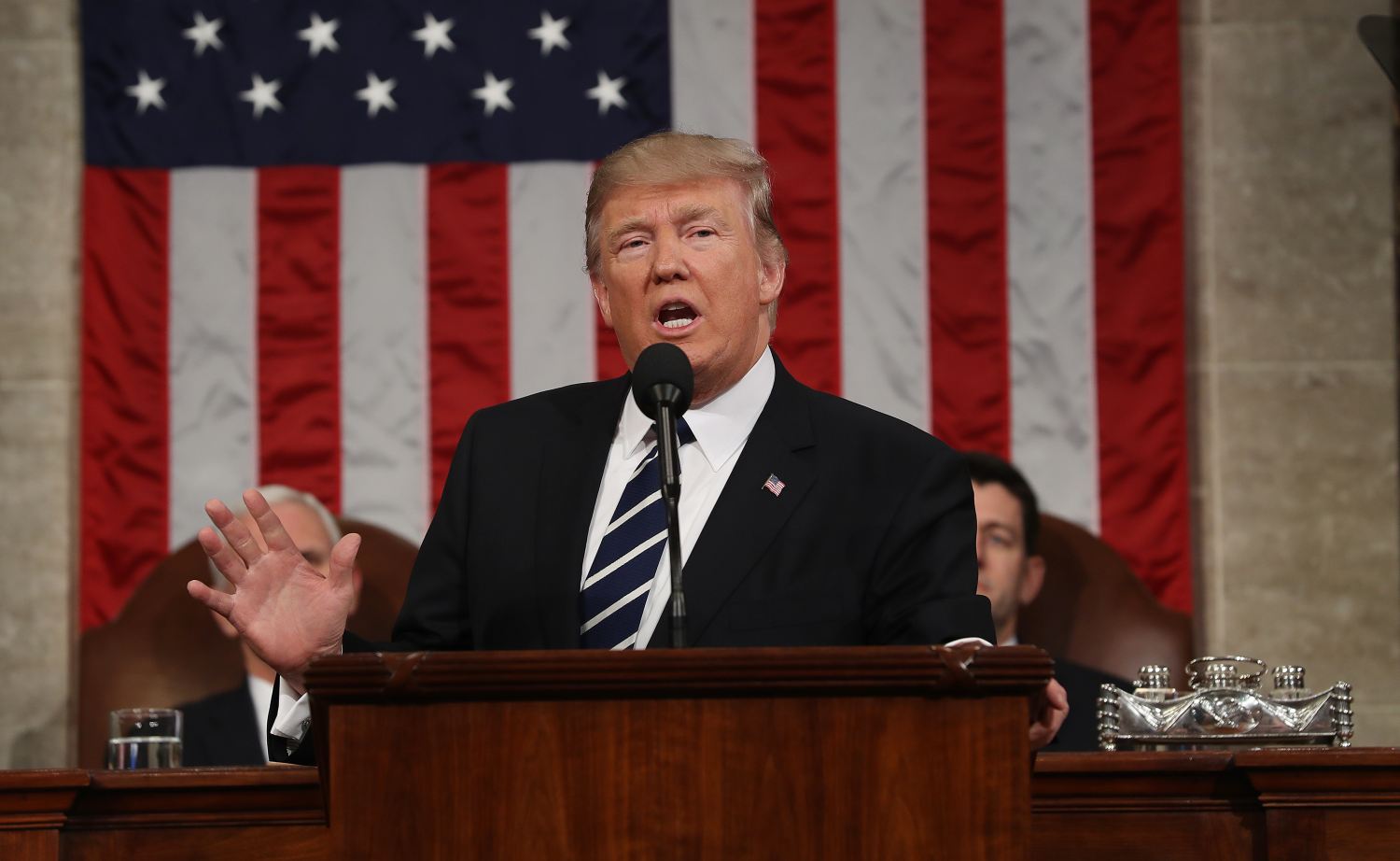 Trump addressing Congress (torso photo)