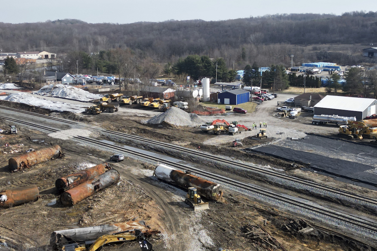 View of East Palestine, Ohio, March 2023