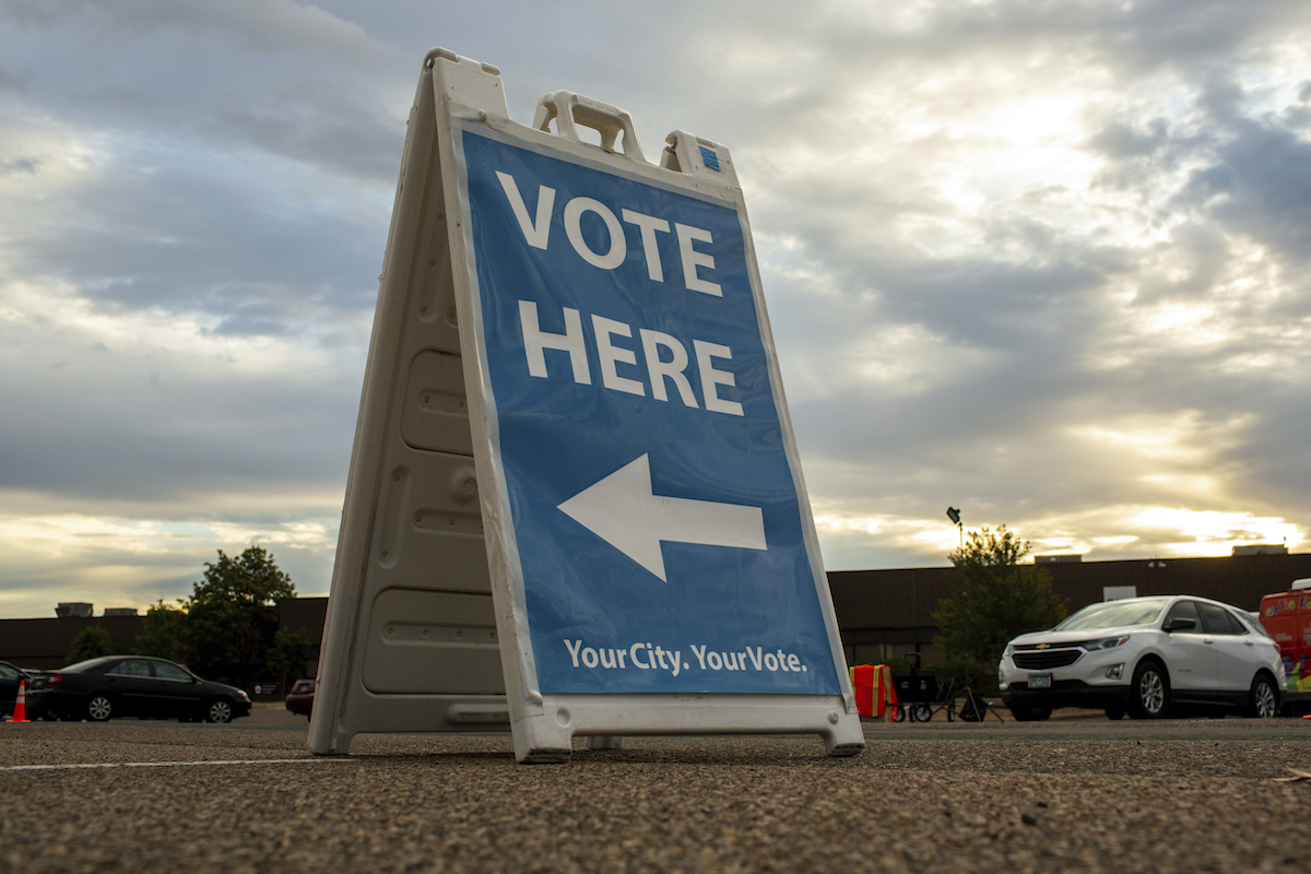 Vote Here sign Minneapolis Minnesota