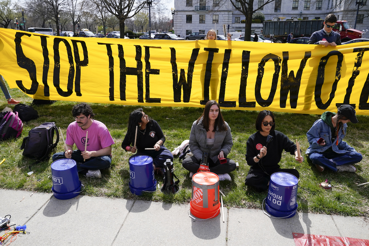 Willow Alaska oil protest 032123 AP