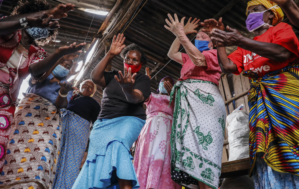 A women's self defense class in Kenya