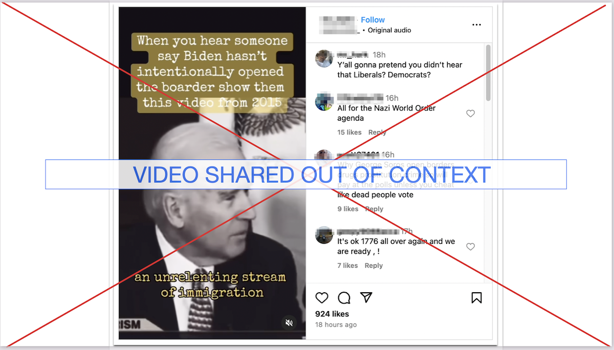 Screenshot for check about 2015 Biden video