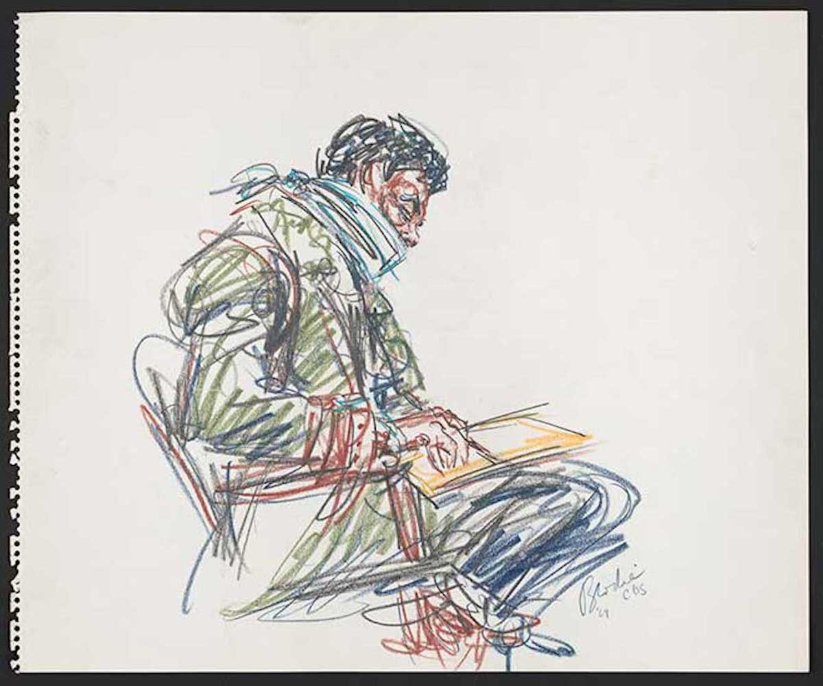 drawing of bobby seale bound