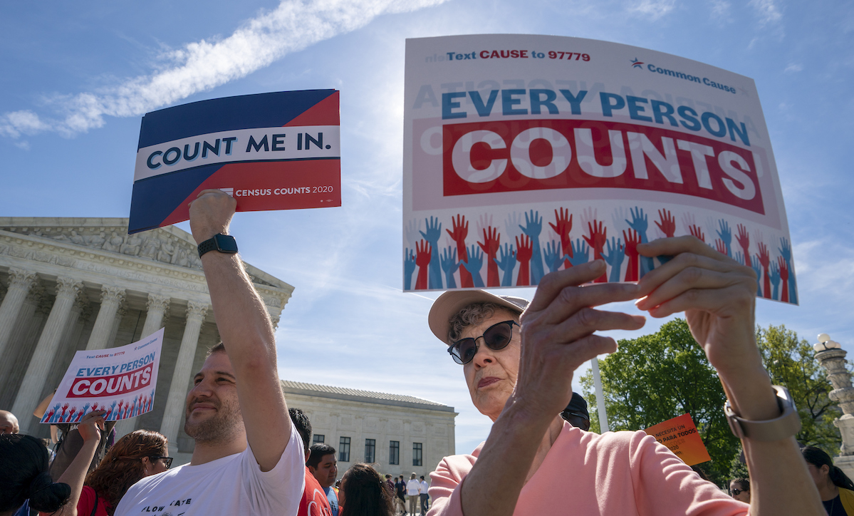 Census 2020 Supreme Court protest in Washington, 4-23-2019