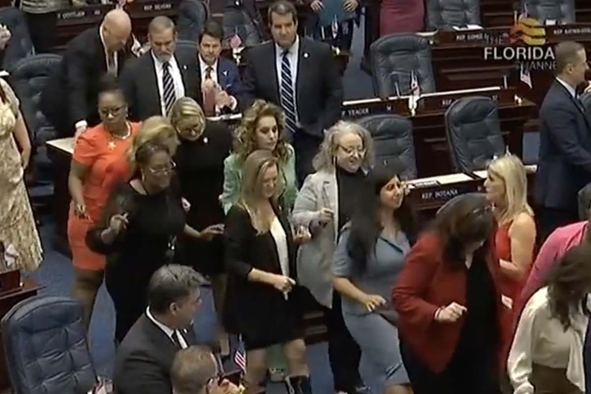 Image accompanying Video shows legislators “dancing in Congress” while the border is “overrun.”