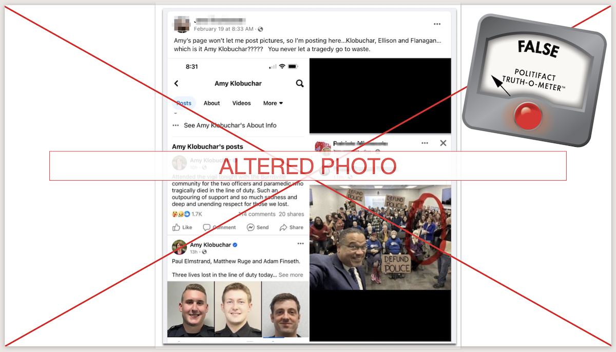Screenshot of altered Klobuchar, Ellison pic