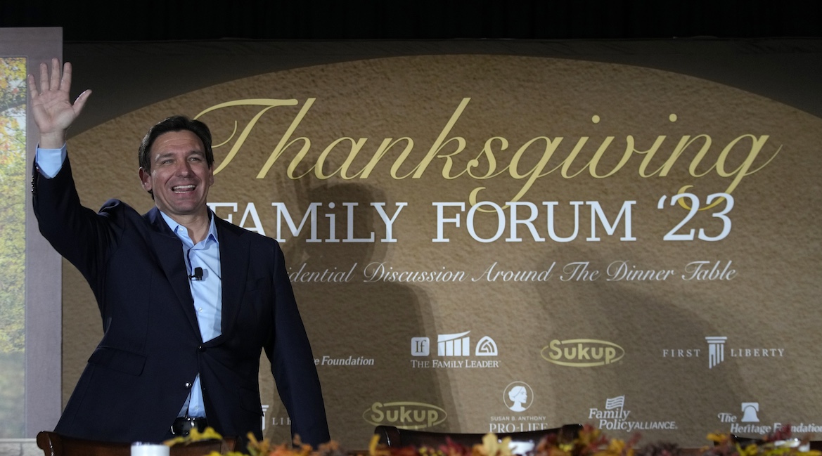 Ron DeSantis in Des Moines, Iowa, for Family Leader's Thanksgiving Family Forum, 11-17-2023