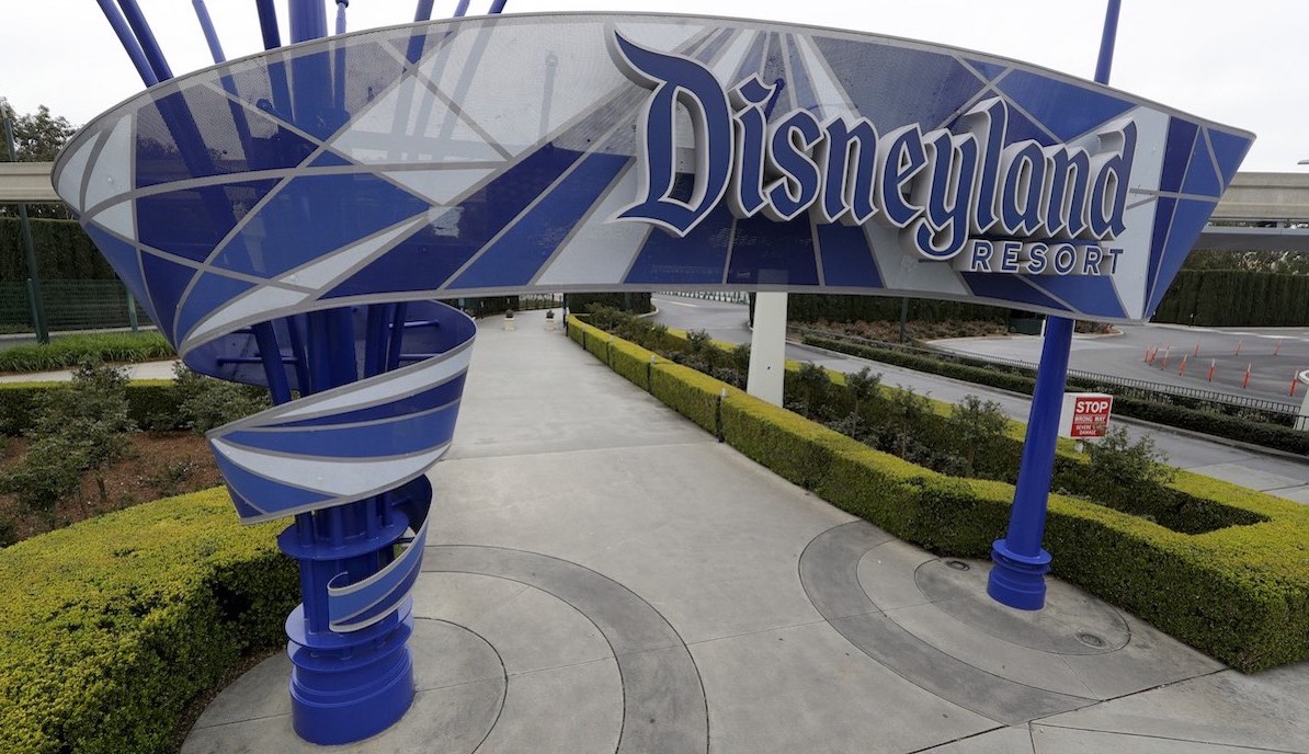 Disneyland entrance in Anaheim, Calif., 2020