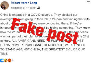 Fake FB post