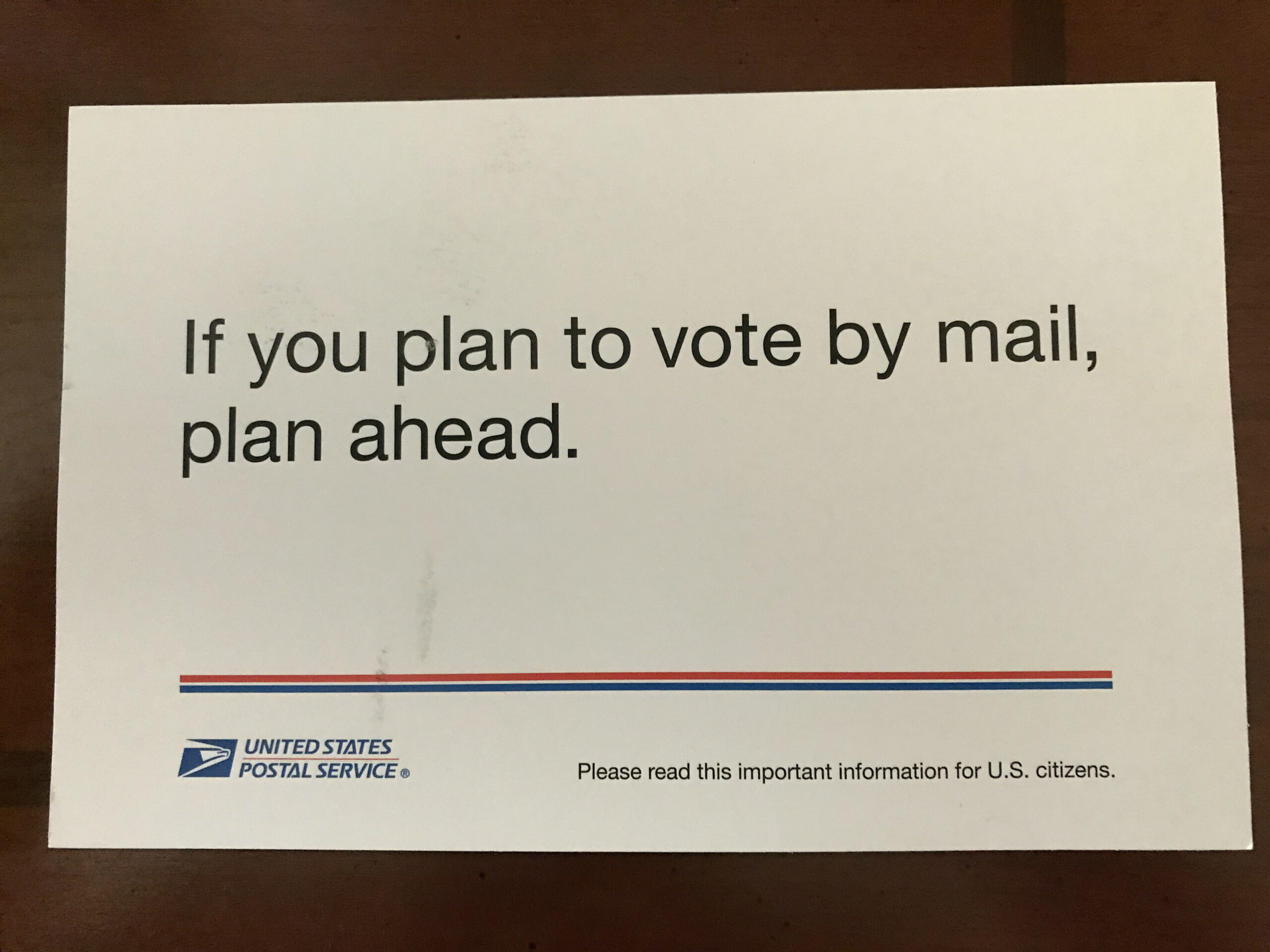USPS postcard