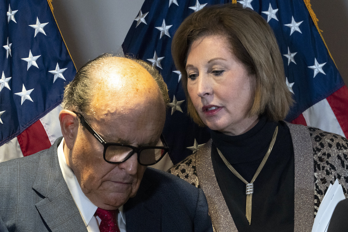 Trump lawyers Giuliani and Powell in Nov. 2020 for Dominion lawsuit factcheck