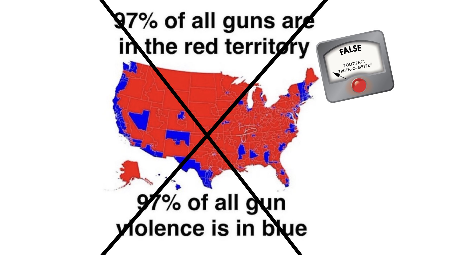 False map of 97% of gun violence