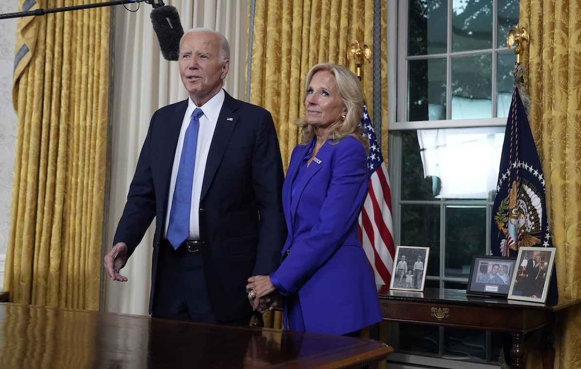 Joe and Jill Biden in Oval Office, 07-24-24