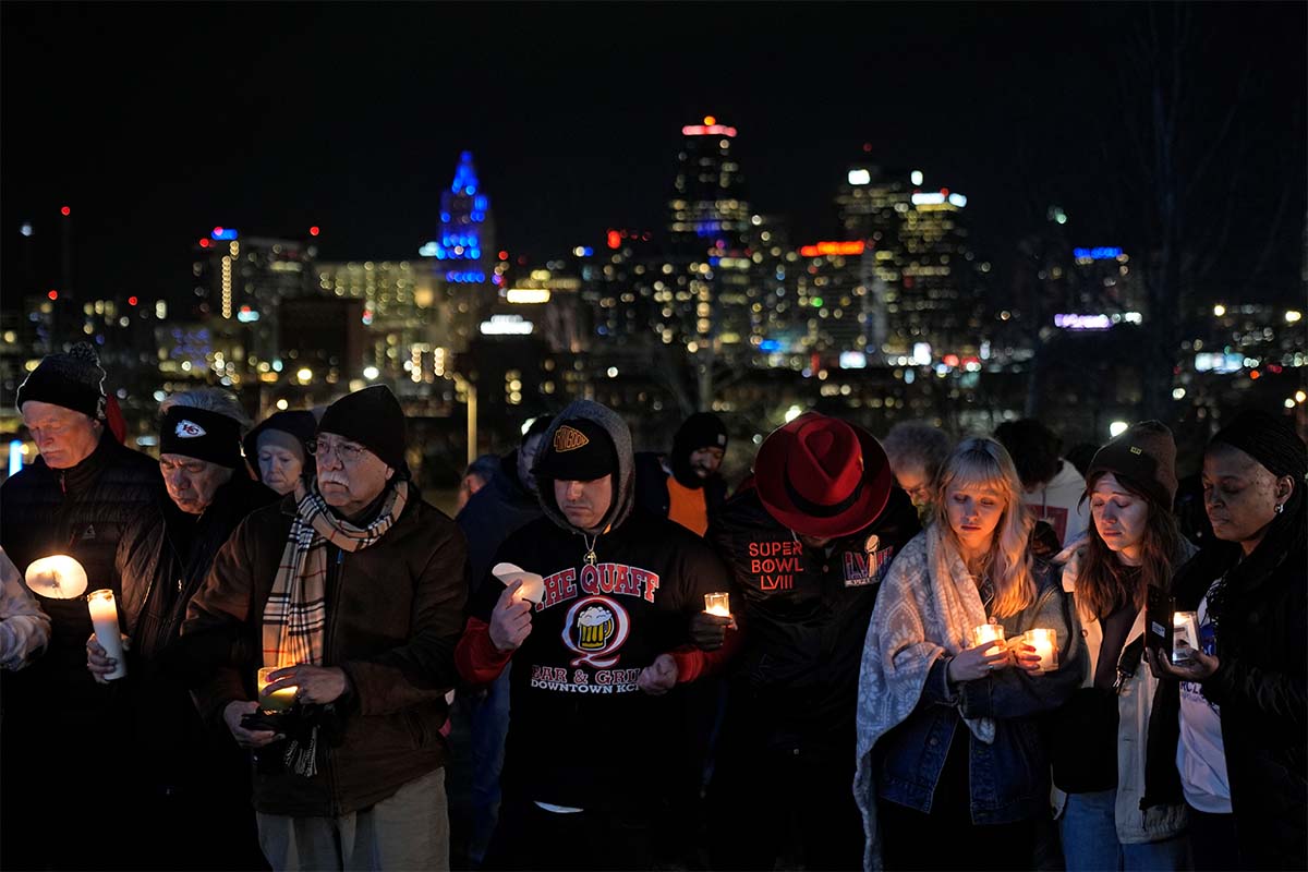 Chiefs victory parade shooting vigil in Kansas City, 2-15-2024