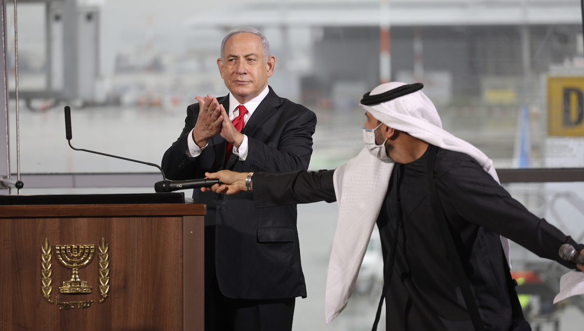 Israeli Prime Minister Benjamin Netanyahu using hand sanitizer in Tel Aviv, Israel, 11-26-2020