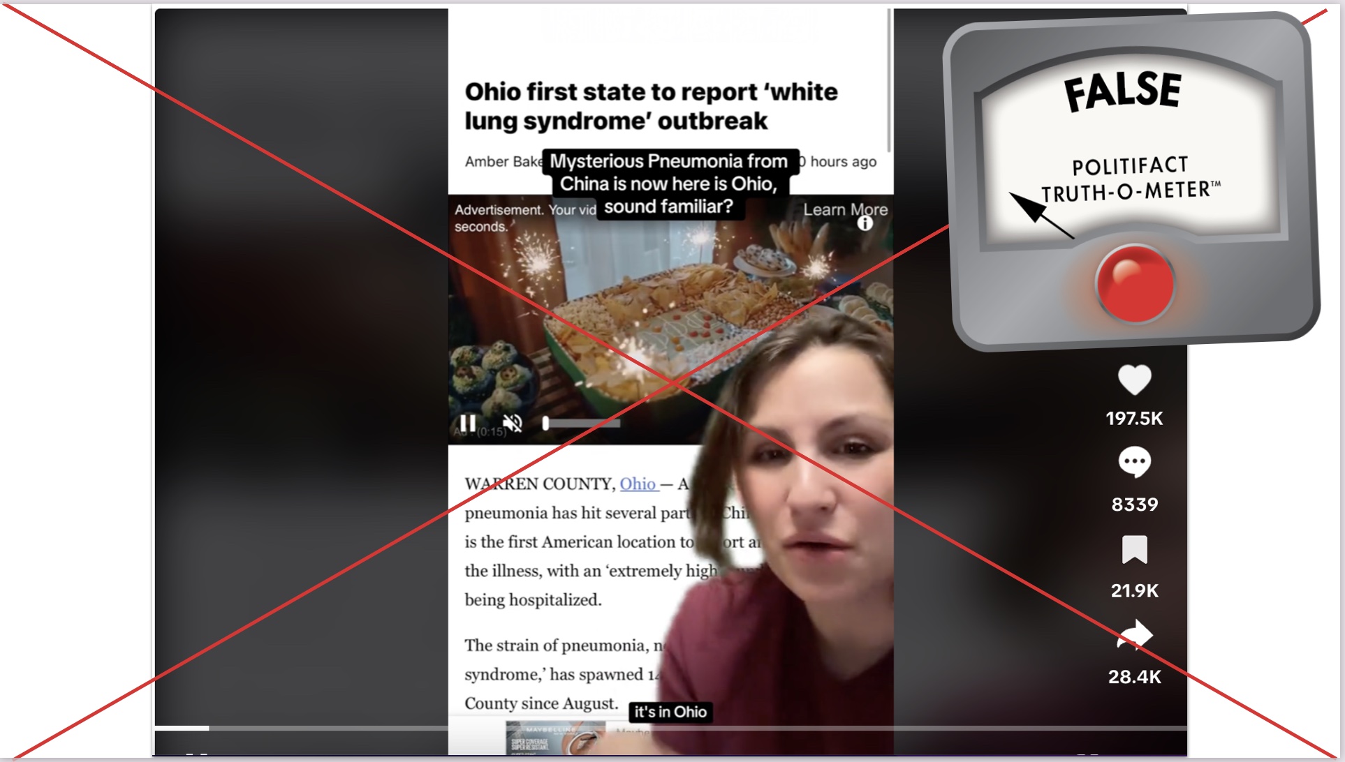 Screenshot for check about Ohio pneumonia cases