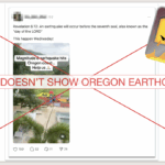 Image accompanying Video shows 8.0 magnitude earthquake in Oregon.
