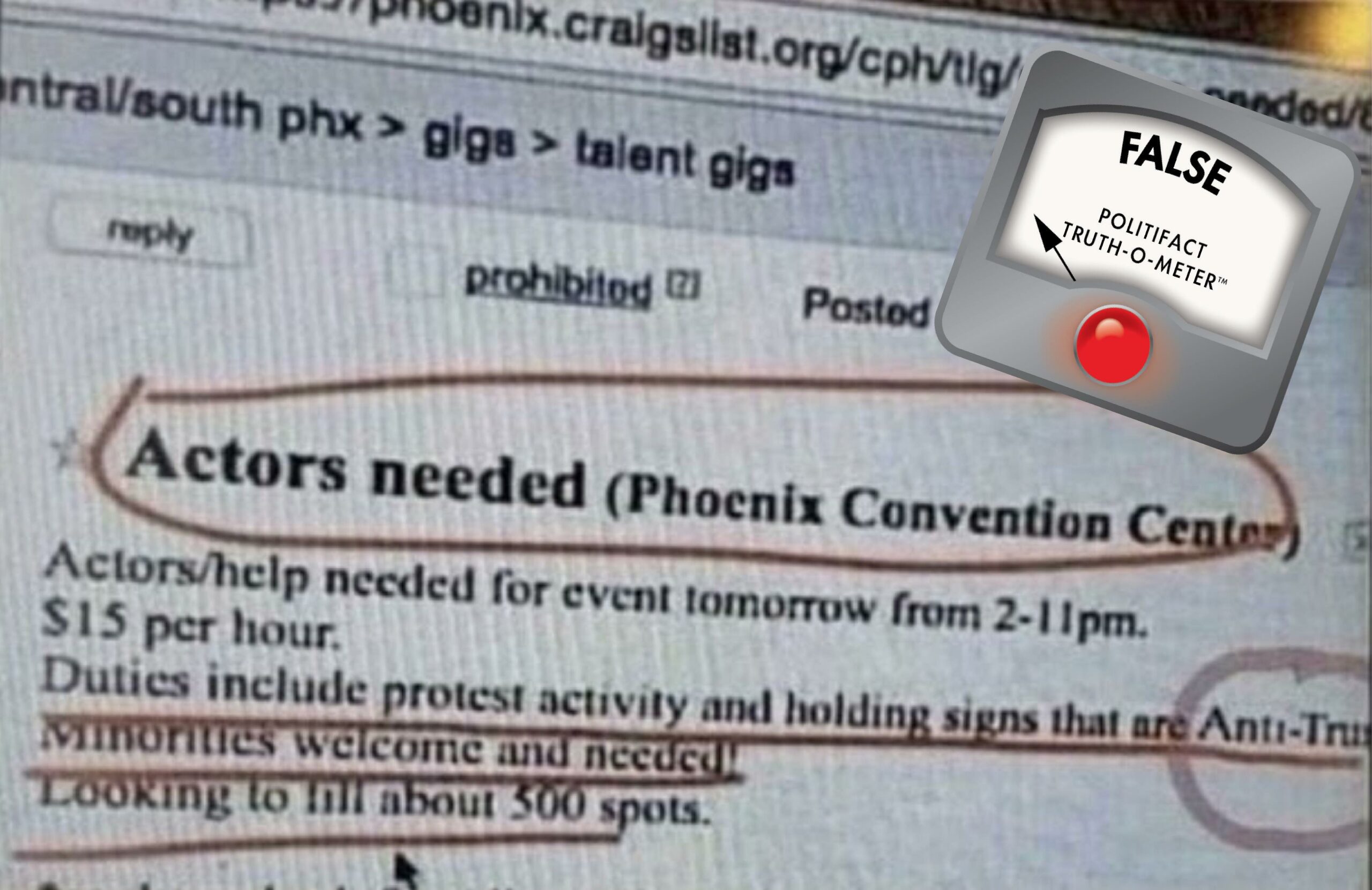 False Graphic paid actors at Harris rally, 8-10-2024