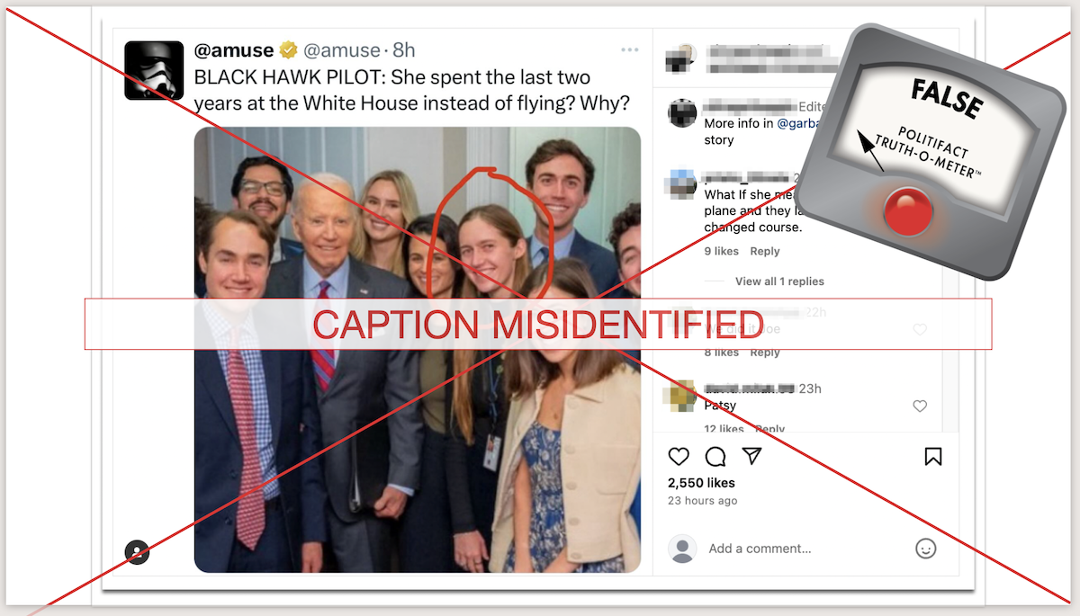 Screenshot of photo that misidentifies Rachel Lobach
