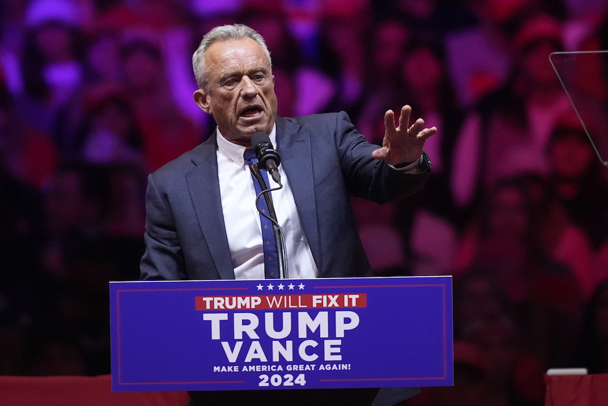 Robert F Kenndy at Trump MSG rally, 10-27-2024