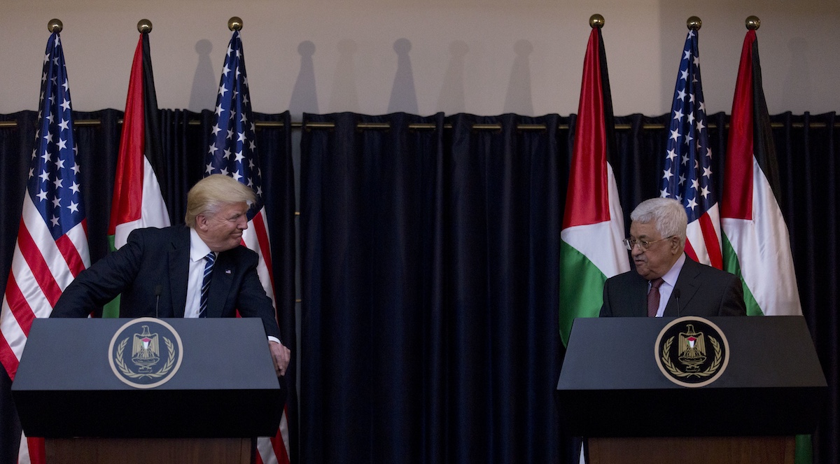Palestinian President Mahmoud Abbas and U.S. President Donald Trump in Bethlehem, 5-23-2017
