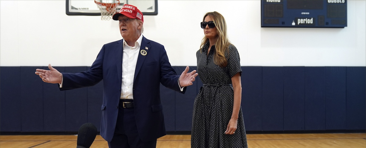 Donald Trump and Melania Trump at the polling place in Palm Beach, Fla., 11-5-2024