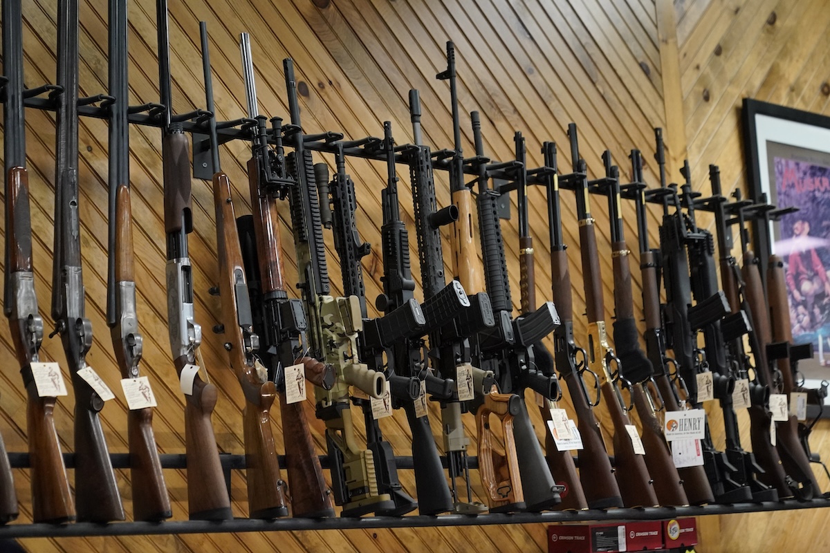 Guns at a store in Auburn, Maine, 2022