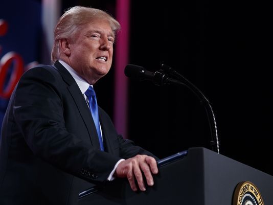 Donald Trump podium