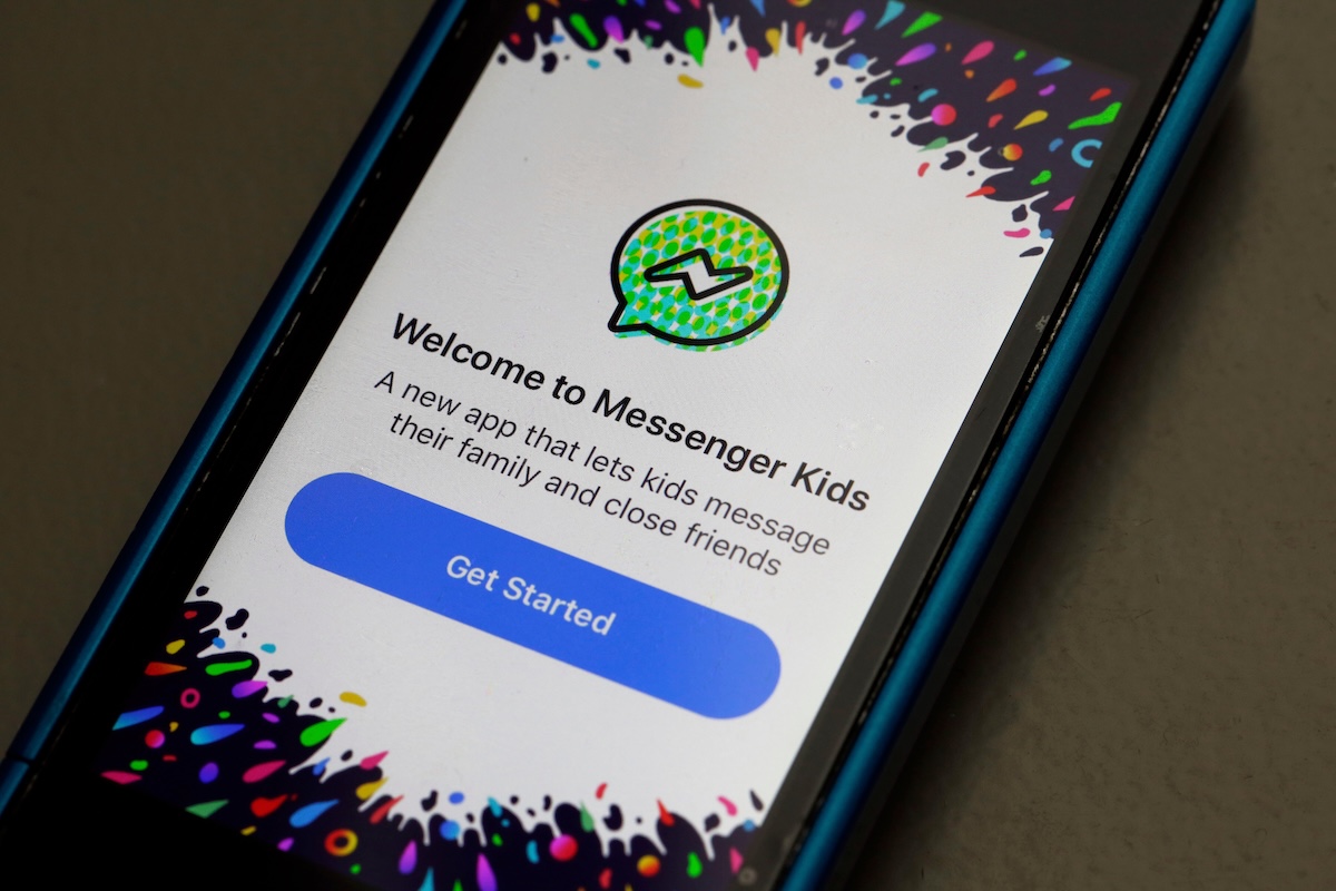 Facebook's Messenger Kids app on a phone in New Yirk, 2-16-2018