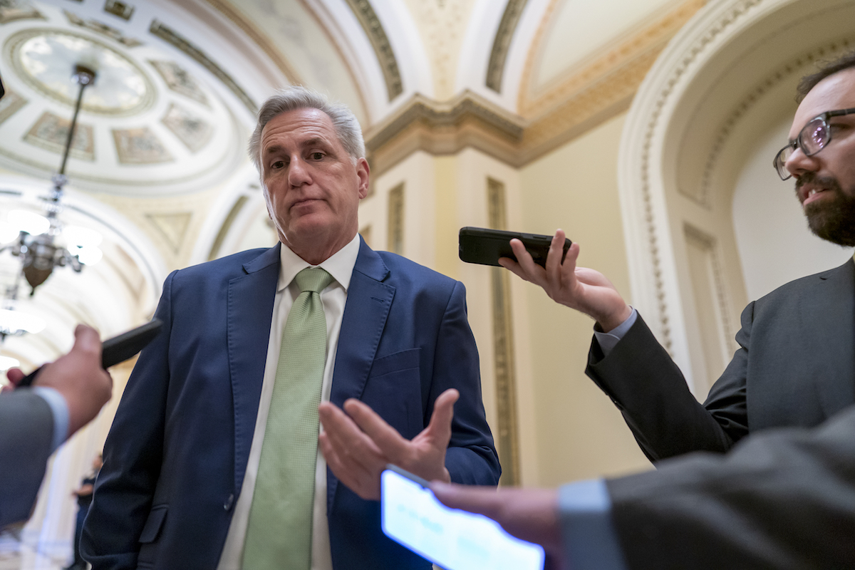 Kevin McCarthy with reporters