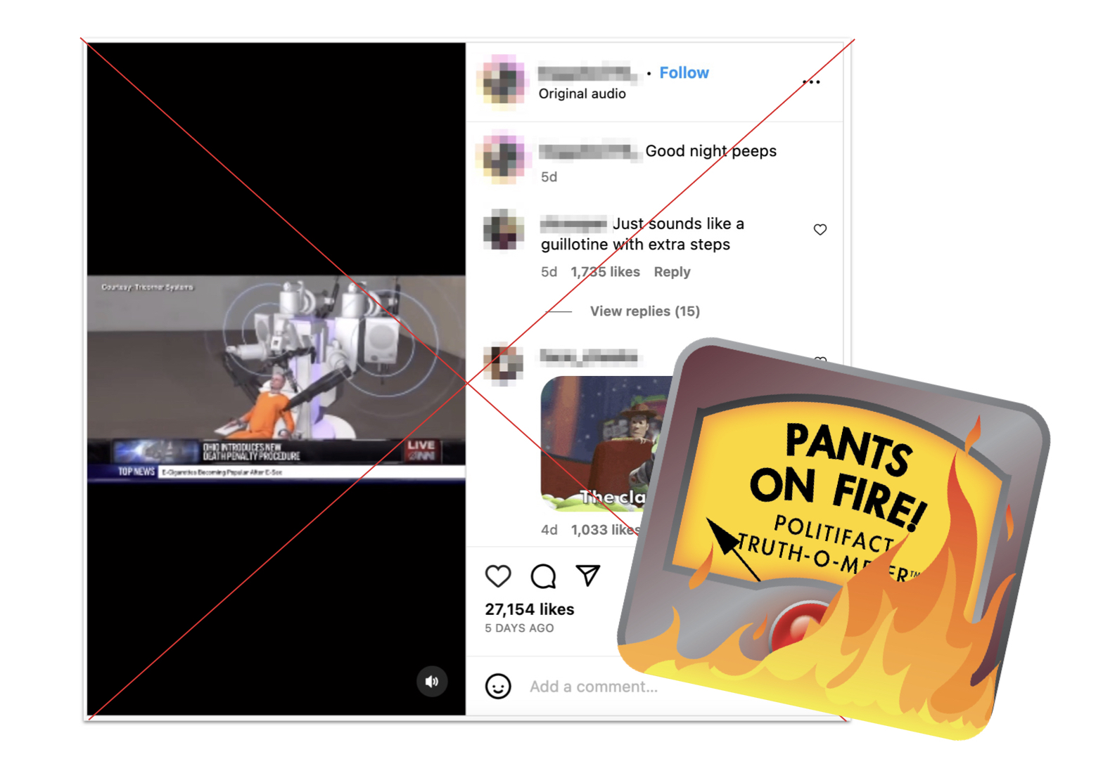 Pants on Fire Graphic for claim that Ohio is ripping off prisoners' heads