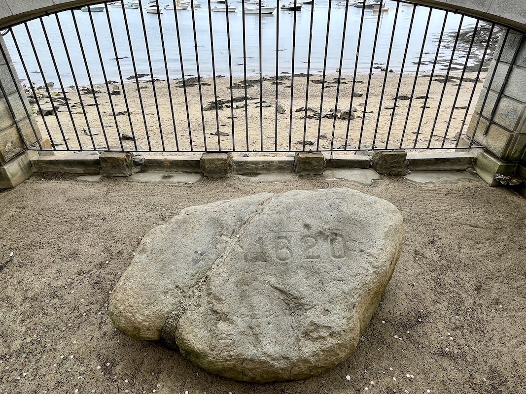 Plymouth Rock in Plymouth, Massachusetts on July 18, 2022