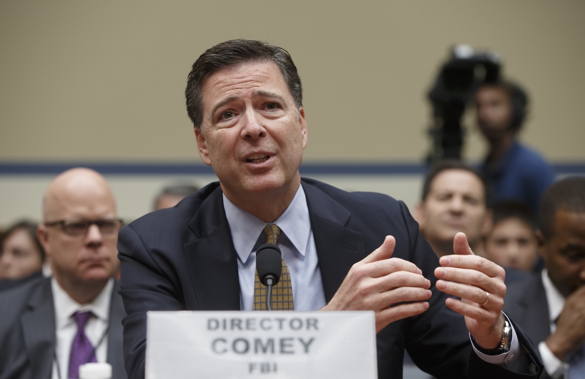 James Comey testifying to a House committee in 2016