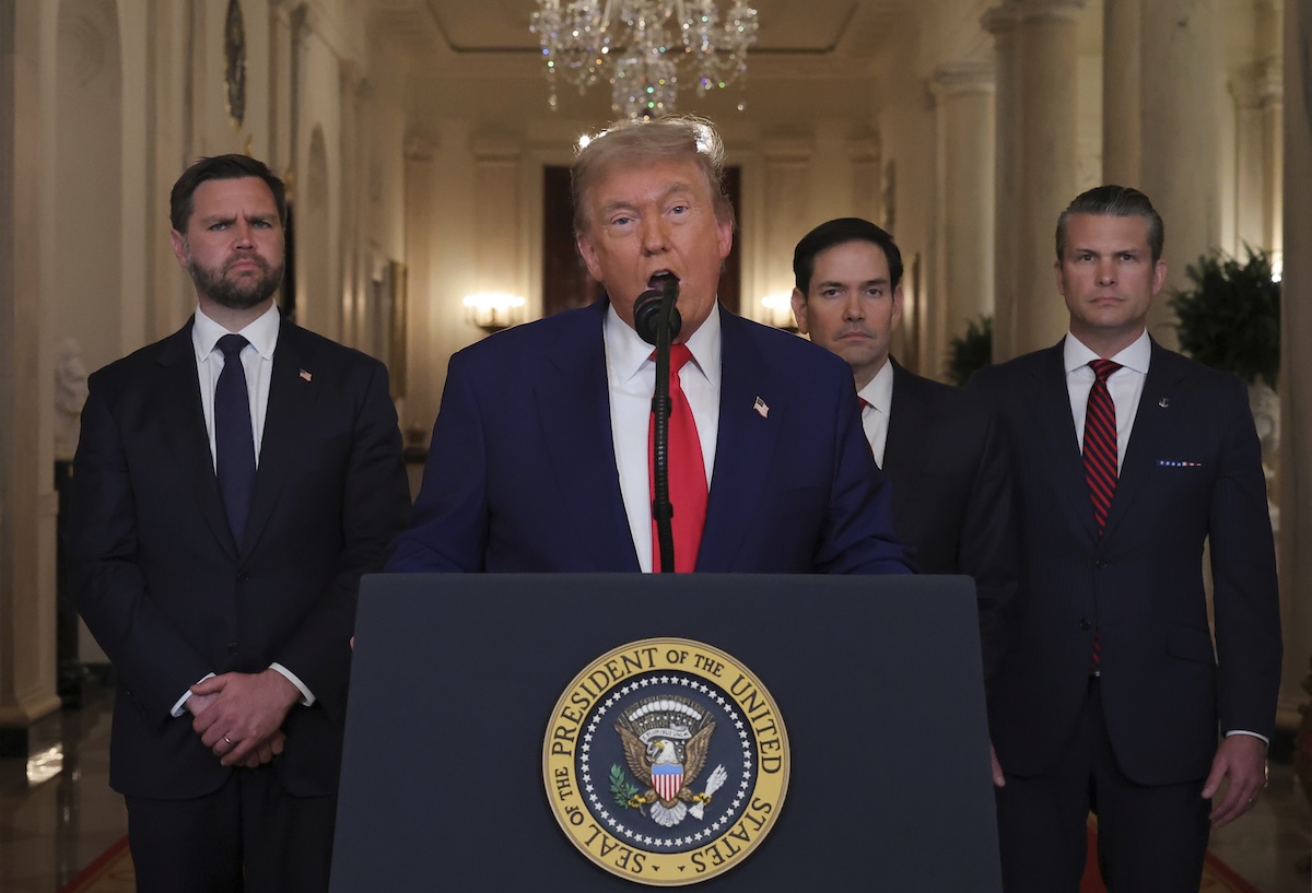 Trump announcing Iran strike June 2025