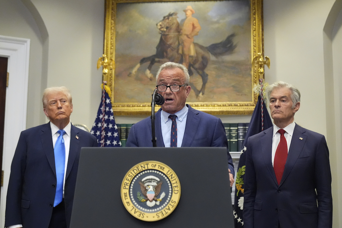 RFK behind podium with Trump Autism Tylenol announcem