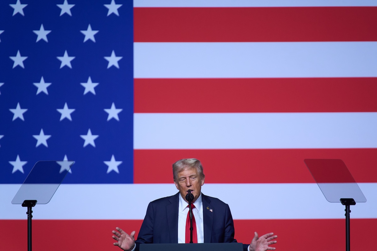 Trump speaking to generals and admirals in Quantico