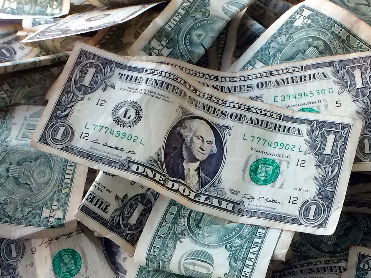 Pile of U.S. paper currency