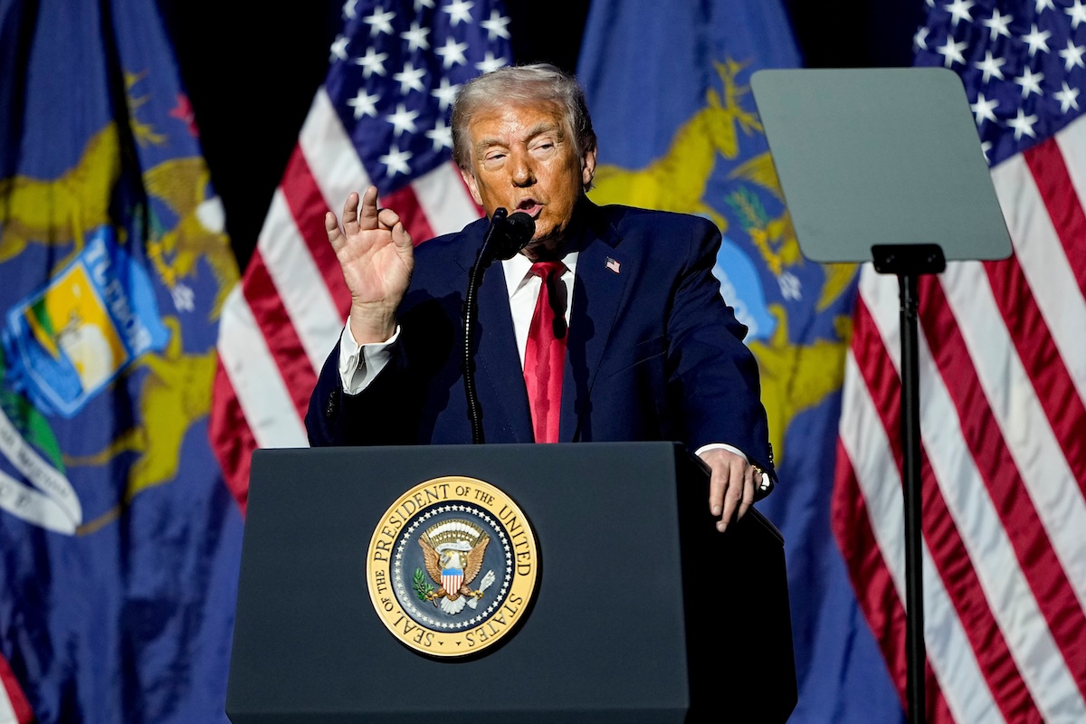 Trump speaking at Detroit Economic Club 2025